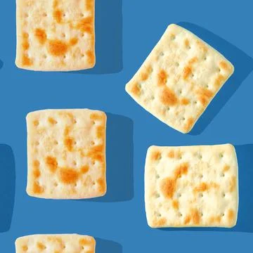 Photo in the form of a seamless pattern. Yellow-brown biscuits with shadows on a Stock Illustration