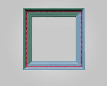 Photo frame 3d render Abstract design element Minimalist concept Illustrazione stock