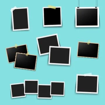 Photo Frame Big Set With Mint Background Stock Illustration