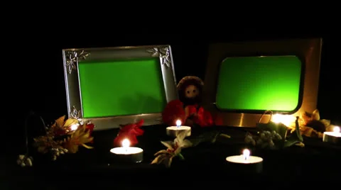 Photo Frame in the Candle Light Stock Footage
