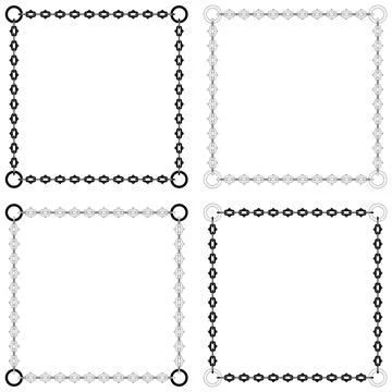 Photo frame with chains Stock Illustration