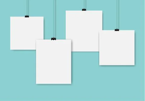 Photo Frame Collection With Mint Background Stock Illustration