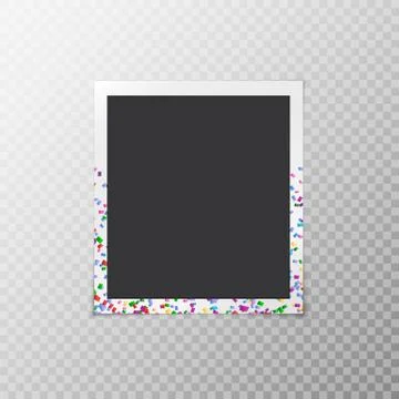 Photo frame with confetti Stock Illustration