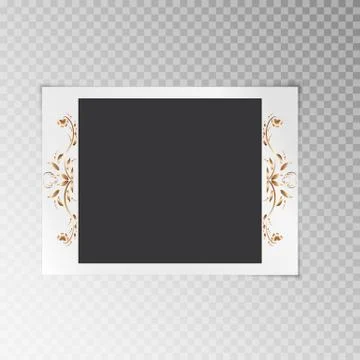 Photo frame with a flower pattern Illustrazione stock