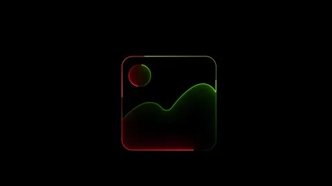 Photo frame icon. neon line Photo frame icon isolated. Vintage empty photos.. Stock Footage 308400181