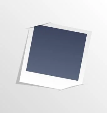 Photo frame inserted in slits of white sheet paper Stock Illustration