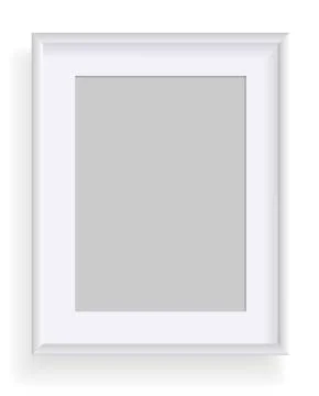 Photo frame isolated on white, rectangular frame mockup. Empty framing for Stock Illustration