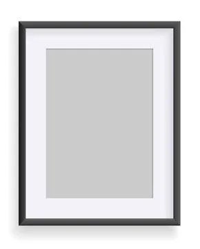 Photo frame isolated on white, rectangular frame mockup. Empty framing for Stock Illustration