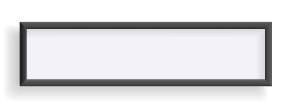 Photo frame isolated on white, rectangular frame mockup. Empty framing for Stock Illustration