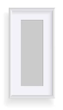 Photo frame isolated on white, rectangular frame mockup. Empty framing for Stock Illustration