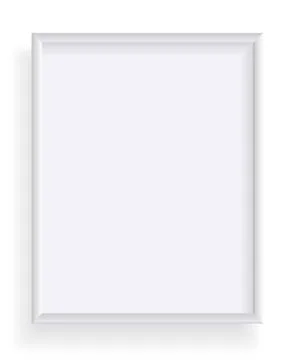 Photo frame isolated on white, rectangular frame mockup. Empty framing for Stock Illustration