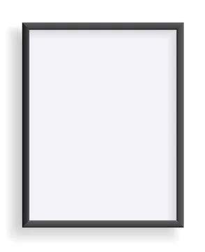 Photo frame isolated on white, rectangular frame mockup. Empty framing for Stock Illustration