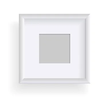 Photo frame isolated on white, rectangular frame mockup. Empty framing for Stock Illustration
