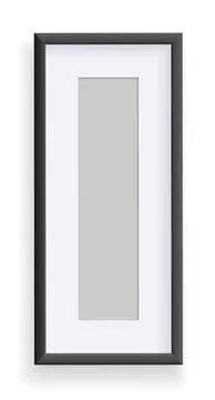 Photo frame isolated on white, rectangular frame mockup. Empty framing for Stock Illustration