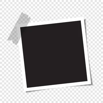 Photo frame mock up, vintage empty photograph template, scrapbook album snaps Stock Illustration