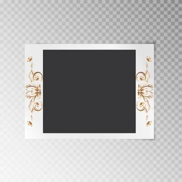 Photo frame with a pattern of gold foil Stock Illustration