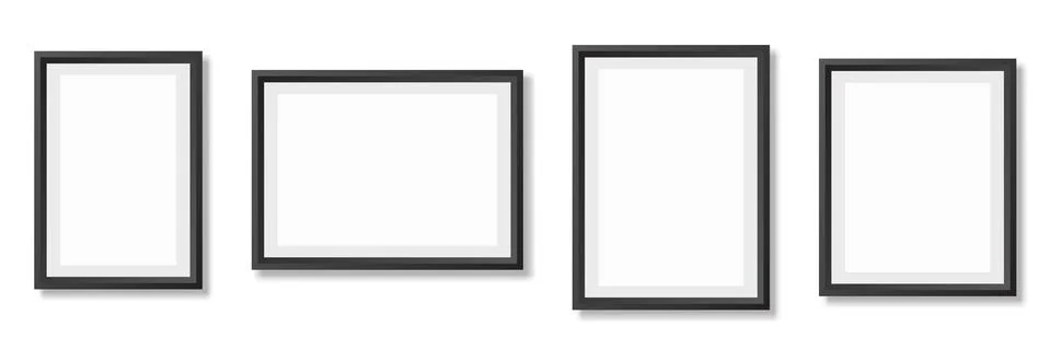 Photo frame. Picture frames set with shadow. Vector illustration Illustrazione stock