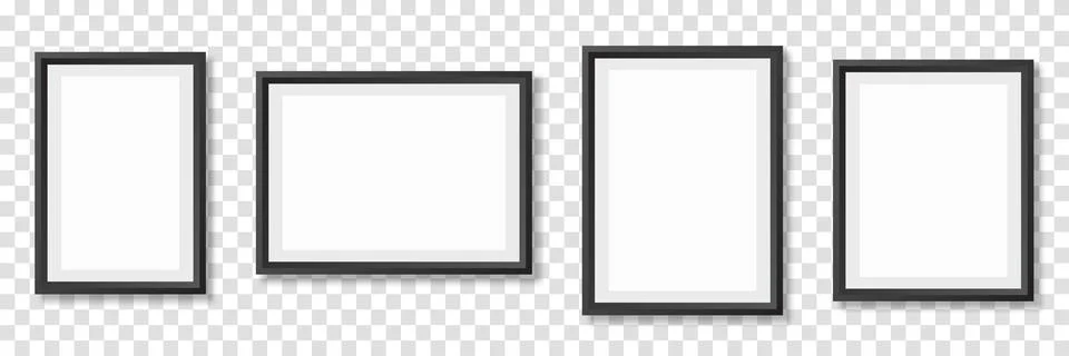Photo frame. Picture frames set with shadow. Vector illustration Illustrazione stock