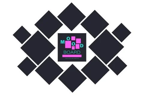 Photo frame rhombus grid template set. Vector layout collection with geometric 库存插图