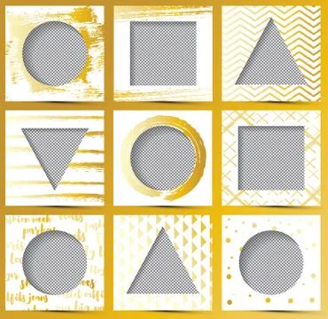 Photo Frame Set with Transparent Background. Empty Template for Blog and Web  Stock Illustration