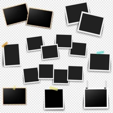 Photo Frame Set With Transparent Background Stock Illustration