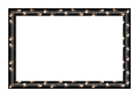 Photo frame with spiders Stock Illustration