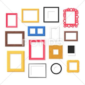 Photo frame vector set Stock Illustration