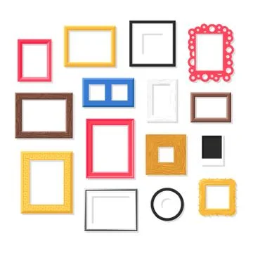 Photo frame vector set Stock Illustration