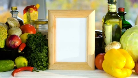 Photo frame on the vegetable 4K Stock-Footage 85175542