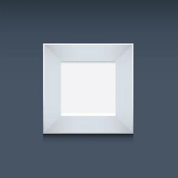 Photo Frame White Template Square Shape Stock Illustration