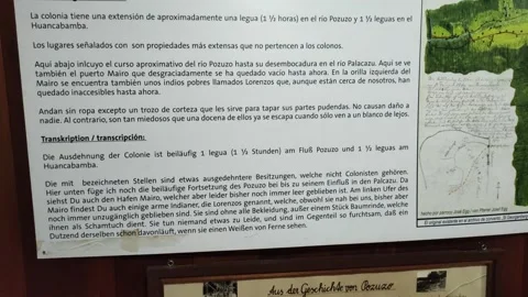 Photo frames and texts in the "Schafferer Museum" in Pozuzo, Peru 動画素材 283671397