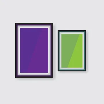 Photo frames decorated in wall Stock Illustration