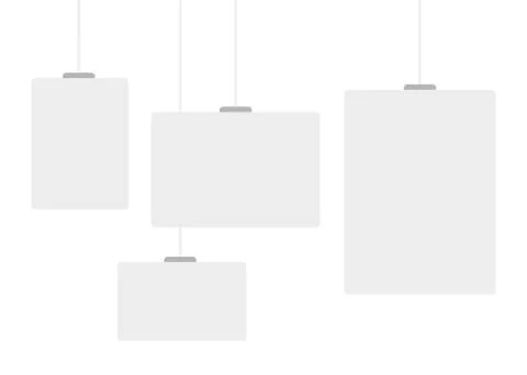 Photo frames or poster templates on transparent background. Photo gallery por Stock Illustration