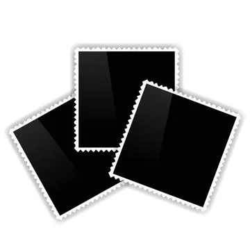 Photo Frames Photo Frames Isolated on White Background. Empty Vintage Phot... Stock Photos