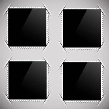 Photo Frames Photo Frames Isolated on Grey Paper Background. Copyright: xZ... Stock Photos