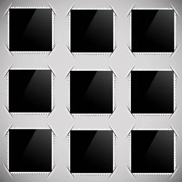 Photo Frames. Photo Frames Isolated on Grey Paper Background. Copyright: x... Stock Photos