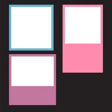 Photo frames with realistic drop shadow. Empty photo frame shadow template 스톡 일러스트