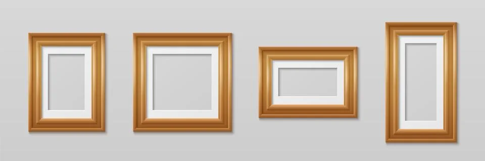 Photo frames set isolated on background Stock Illustration