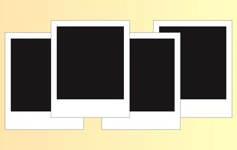 Photo frames set on yelow kight background Stock Illustration