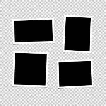 Photo frames with shadow set on transparent background. Vector illustration E Illustrazione stock