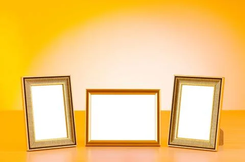 Photo frames on the table Stock Photos