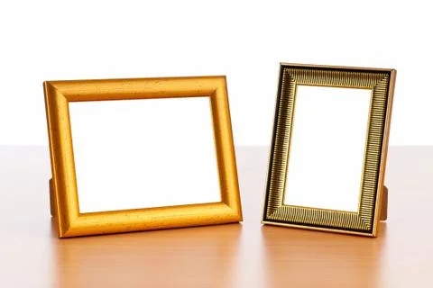 Photo frames on the table Stock Photos