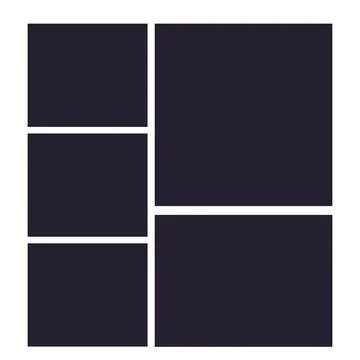 Photo grid collage frames template, moodboad layout, mosaic border, scrapbook Illustrazione stock