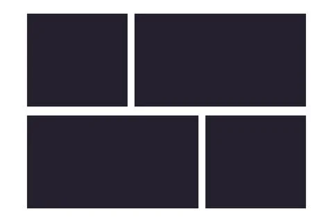 Photo grid collage frames template, moodboad layout, mosaic border, scrapbook Illustrazione stock