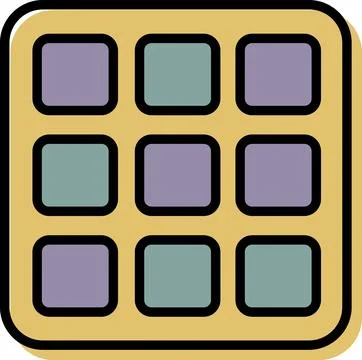 Photo Grid Composition Flat Design Icon Stock Illustration