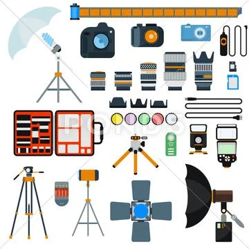 Photo icons vector collection Stock Illustration
