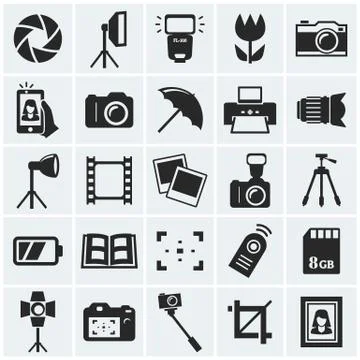 Photo icons. Vector set. 스톡 일러스트