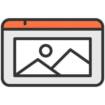 Photo image gallery vector icon with picture symbol Stock Illustration