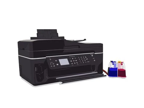 Photo inkjet printer. Stock Illustration