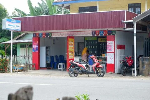 Photo of a kiosk on the side of the road Stock Photos